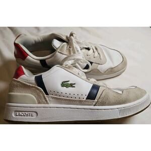 Lacoste Women's T-Clip Trainers Red White Blue Sz 9.5